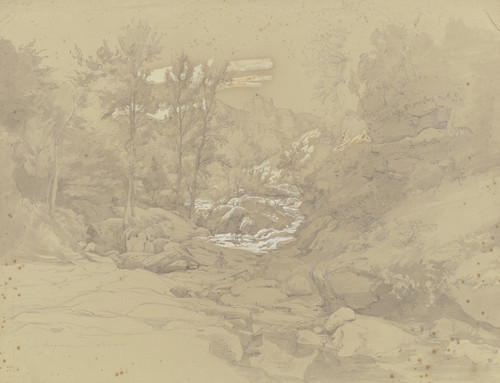 Digital Print - Felsental bei Gragnano unweit von Castel a Mare by Eduard Wilhelm Pose