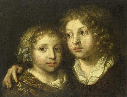 Digital Print - A daughter and a son of the artist by Caspar Netscher