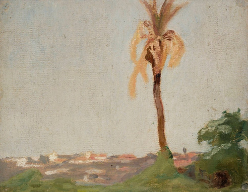 Digital Print - Grave of a holy man  landscape with a palm tree. From the journey to India by Jan Cigliski