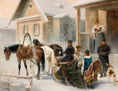 Digital Print - The Troika Arrives by Karl Bogdanovich Wenig