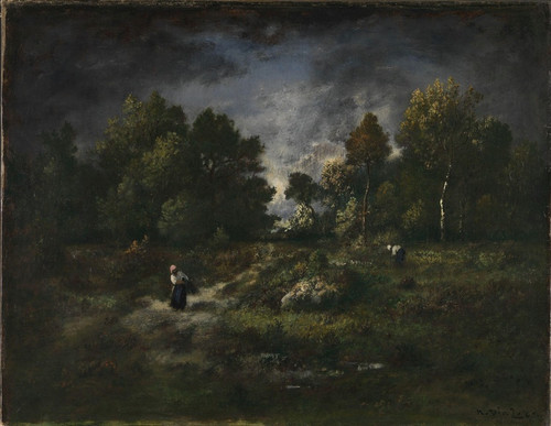 Digital Print - Faggot Gatherers in a Wooden Landscape by Narcisse-Virgile Diaz de La Pea