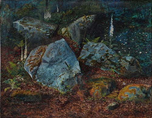 Digital Print - Boulders In Storsforth Wood by John Atkinson Grimshaw