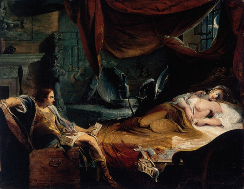 Digital Print - Iachimo Emerging from the Chest in Imogen's Chamber by James Barry