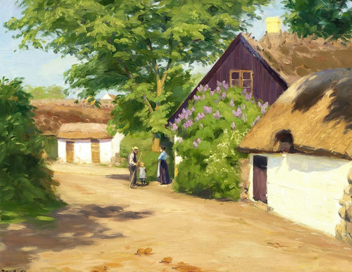 Digital Print - Sommerdag i landsbyen by Hans Andersen Brendekilde