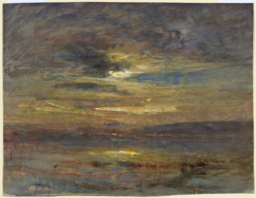 Digital Print - Sunset over a Pond by Franois-Auguste Ravier