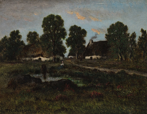 Digital Print - Cottages Near Larchant by Thodore Rousseau