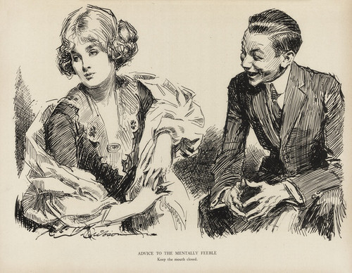 Digital Print - Advice to the mentally feeble - Keep the mouth closed by Charles Dana Gibson