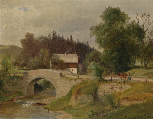 Digital Print - Bauernhaus an der Steinbrck by Ludwig Halauska