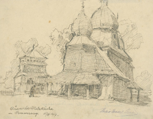 Digital Print - Russian Wooden Church by Elemr Halsz-Hradil