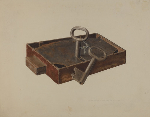 Digital Print - Bar Lock and Keys by Alexander Anderson