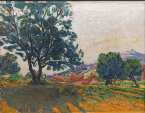 Digital Print - The Olive Grove. With Cagnes in the Background. Against the Light by Niels Larsen Stevns