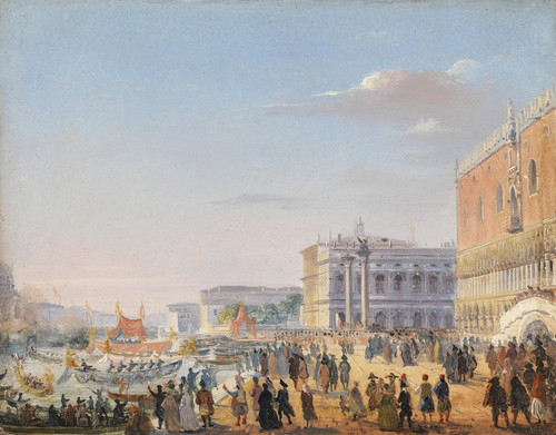 Digital Print - Ankunft Franz Joseph und Elisabeth in Venedig by Ippolito Caffi