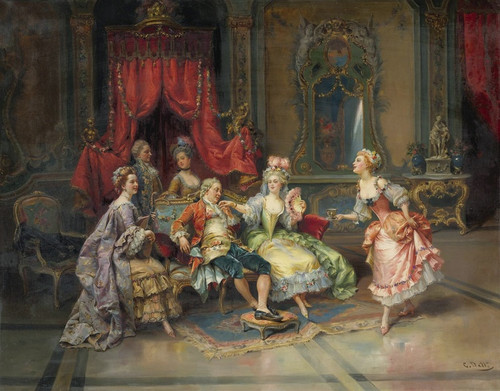 Digital Print - Louis XV In The Throne Room by Cesare Auguste Detti