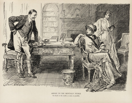 Digital Print - Advice to the mentally feeble - Go back to the stable as soon as possible by Charles Dana Gibson
