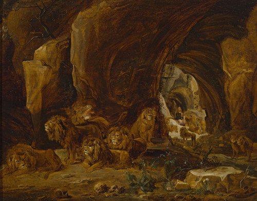 Digital Print - Daniel in the lions den (Daniel 6-17-22, 14-30-39) by David Teniers The Younger