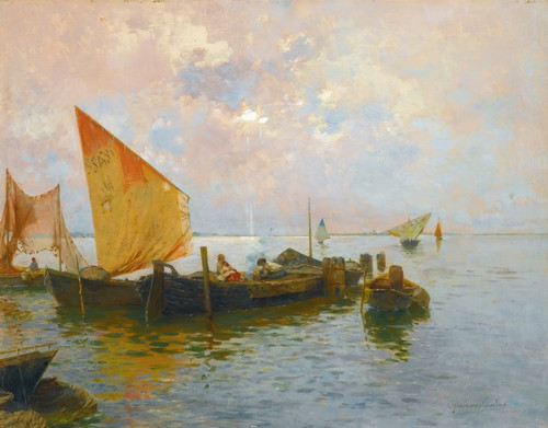 Digital Print - Sailing Boats On The Lagoon, Venice by Rubens Santoro
