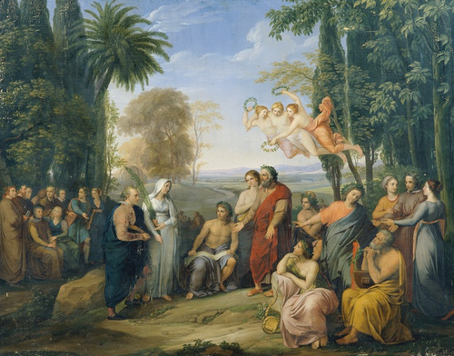 Digital Print - Klopstock unter den Dichtern im Elysium by Josef Abel
