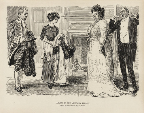 Digital Print - Advice to the mentally feeble - Never by any chance stay at home by Charles Dana Gibson