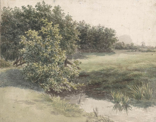 Digital Print - Weidelandschap met sloot by Gerardina Jacoba van de Sande Bakhuyzen