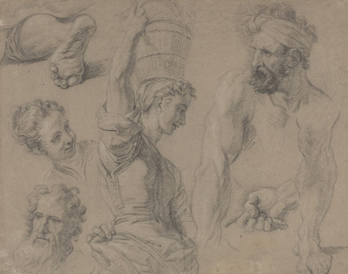 Digital Print - Study for Miraculous Draught of Fishes by Jean Jouvenet