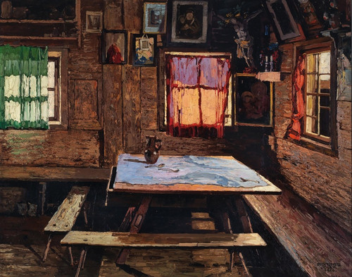 Digital Print - Sunlit room in a farmhouse by Josef Stoitzner