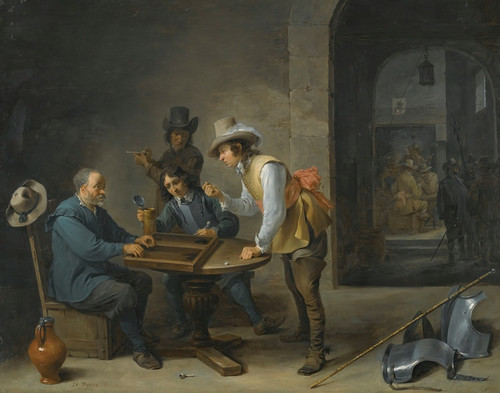 Digital Print - A Guardroom Scene With Tric-Trac Players In The Foreground by David Teniers The Younger