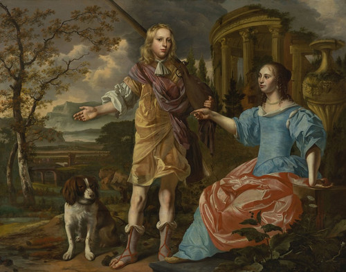 Digital Print - Portrait of a hunter with a lady by Christoffel Pierson Digital Print - Portrait of a hunter with a lady by Christoffel Pierson