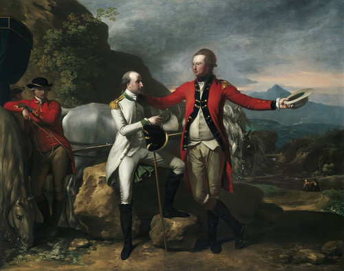 Digital Print - Two Officers and a Groom in a Landscape by Benjamin West