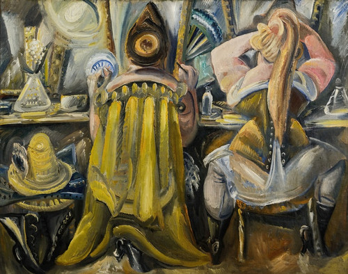Digital Print - Zwei Frauen in der Garderobe by Paul Kleinschmidt