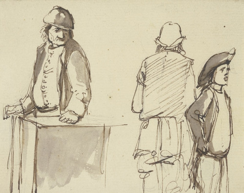 Digital Print - Three farmers by Jean-Jacques de Boissieu