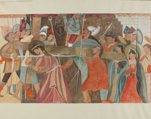 Digital Print - Station of the Cross No. 5 - Jesus is Assisted in Carrying His Cross by William Herbert