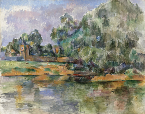 Digital Print - Banks of the Seine at Mdan by Paul Czanne