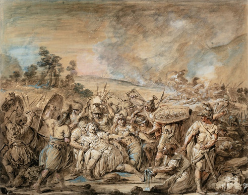 Digital Print - Hector's Body, WoundedBy Ajax,Is Brought To The Zanthe River by Jacques Gamelin