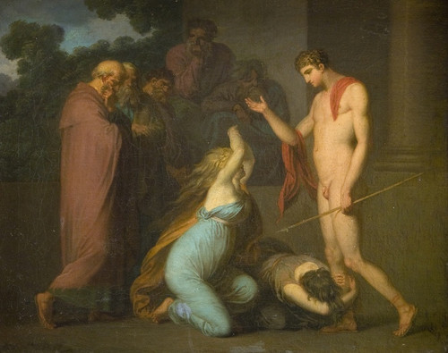 Digital Print - Ismene and Antogone Plead with Theseus by Nicolai Abildgaard