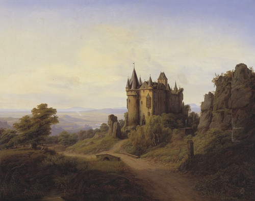 Digital Print - Slottet Bresheim ved Eifelfloden by Frederik Sdring