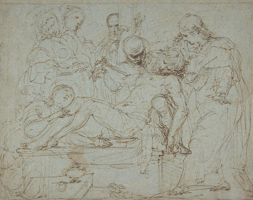 Digital Print - Lamentation over the Dead Christ at the Foot of the Cross by Ferra Fenzoni