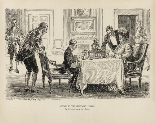 Digital Print - Advice to the mentally feeble - By all means marry for a home by Charles Dana Gibson