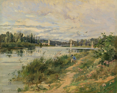 Digital Print - Fisherman on the Riverbank by Maurice Levis