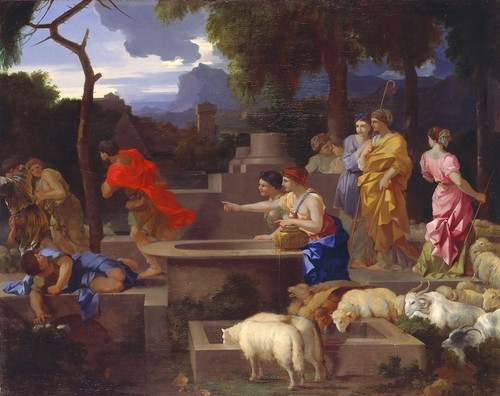 Digital Print - Moses Defending the Daughters of Jethro by Sbastien Bourdon