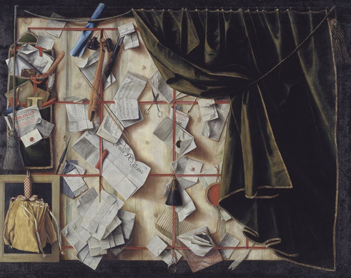 Digital Print - Trompe L'oeil Of A Letter Rack With Proclamation By Frederik III by Cornelius Norbertus Gijsbrechts