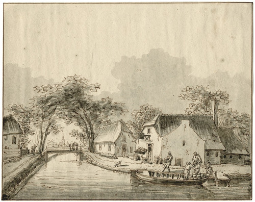 Digital Print - Vaart in dorpje by Barend Hendrik Thier