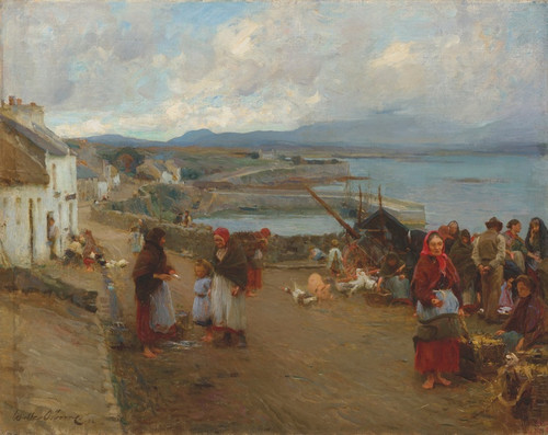 Digital Print - Life in Connemara, a Market Day by Walter Frederick Osborne