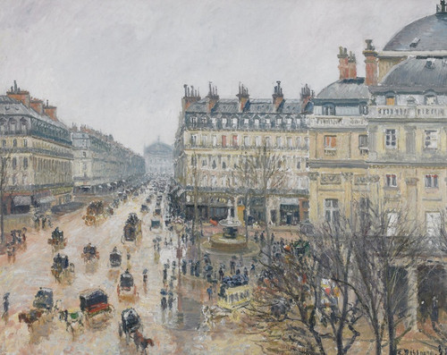 Digital Print - Place du Thtre Franais, Paris; Rain by Camille Pissarro