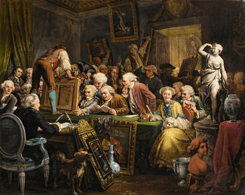 Digital Print - The Auction by Julien Lopold Boilly