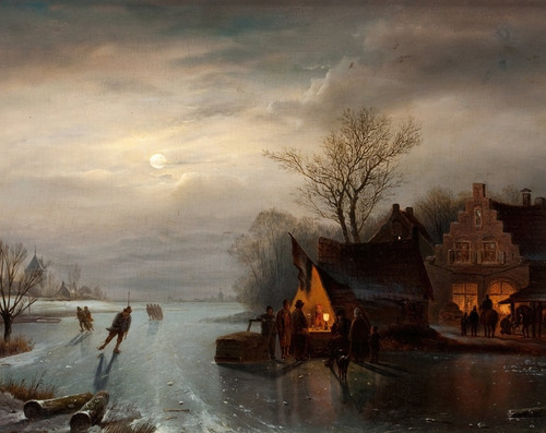 Digital Print - Amsterdam Skating Scene by Carl Frederik Srensen