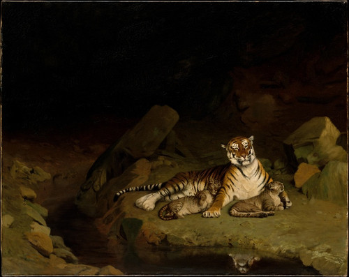 Digital Print - Tiger and Cubs by Jean-Lon Grme