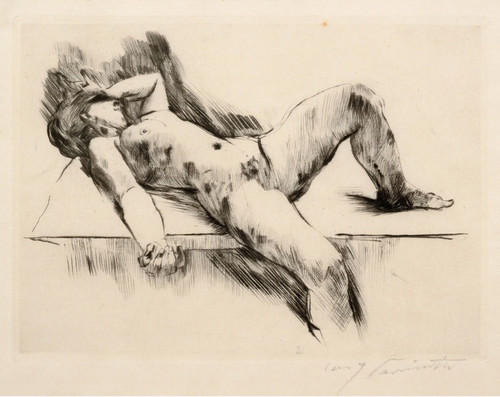 Digital Print - Liegender weiblicher Akt III by Lovis Corinth
