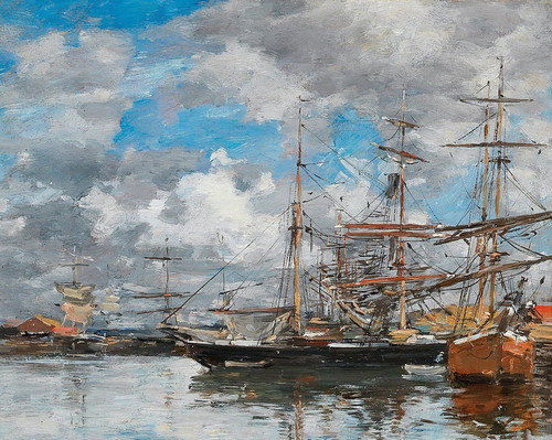 Digital Print - Le bassin de Deauville by Eugne Boudin