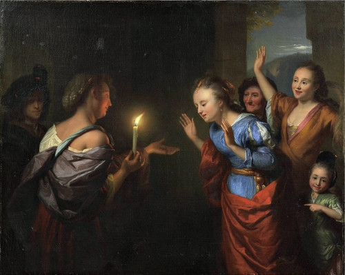 Digital Print - The Parable Of The Lost Piece Of Silver by Godfried Schalcken