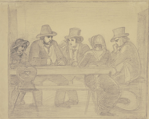 Digital Print - Bauern des Kinzigtales an einem Wirtshaustisch by Karl Sandhaas